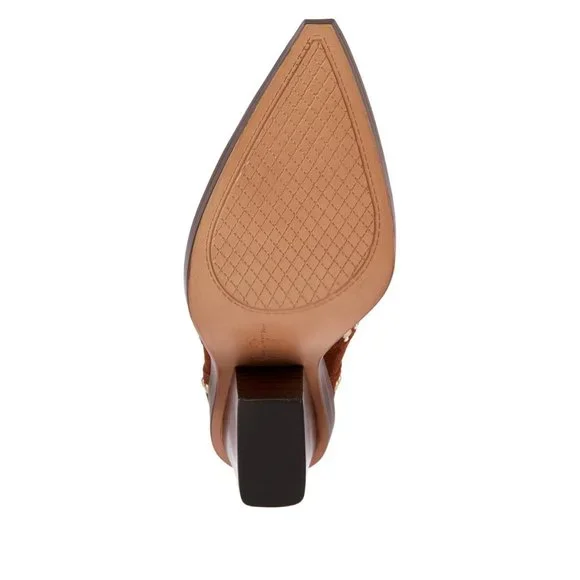 Brown Studded Western Boots Jessica Simpson LARNA Leather Suede NEW - Picture 4 of 6